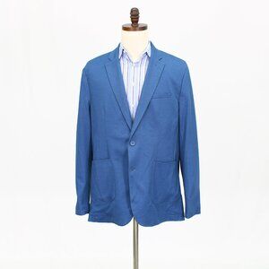 Giasone 44R Blue Solid 2-Button Sport Coat Blazer Jacket T761